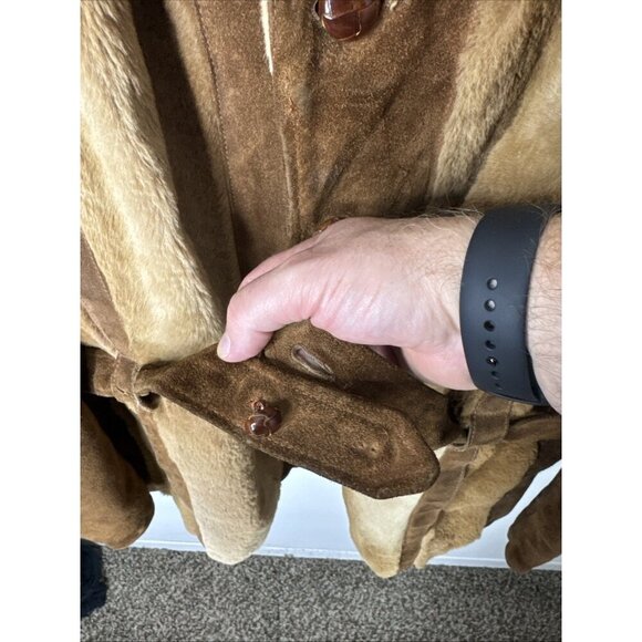 Robert Lewis 70s Shearling Suede Coat Men’s Large 44 Hippie Boho Western Jacket - Picture 7 of 13